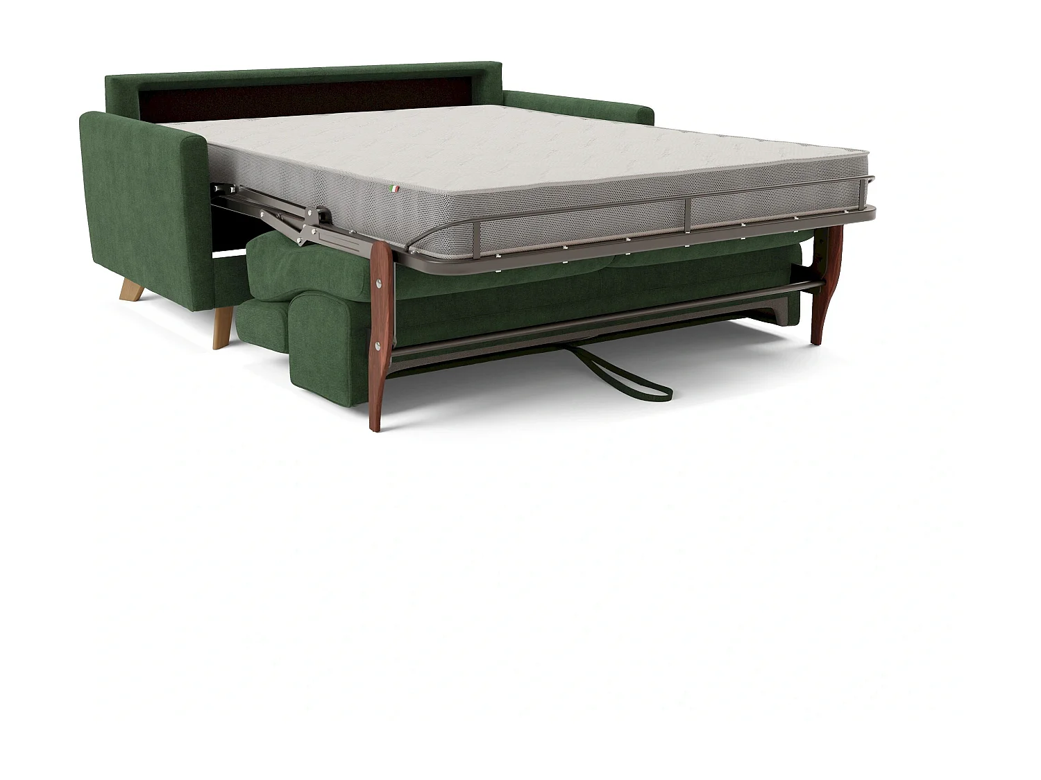 Francy Divano letto matrimoniale con poggiatesta regolabili in tessuto impermeabile e smacchiabile T17 160 cm (mat. 120x197) verde