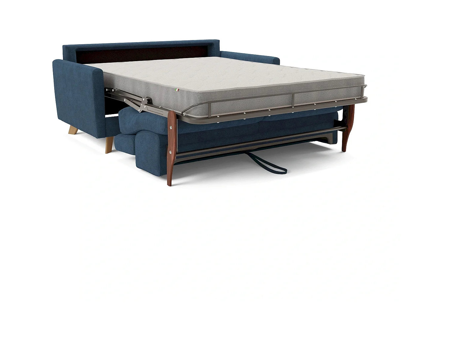 Francy Canapé convertible avec têtières réglables en tissu T17 180 cm (mat. 140x197) Bleu