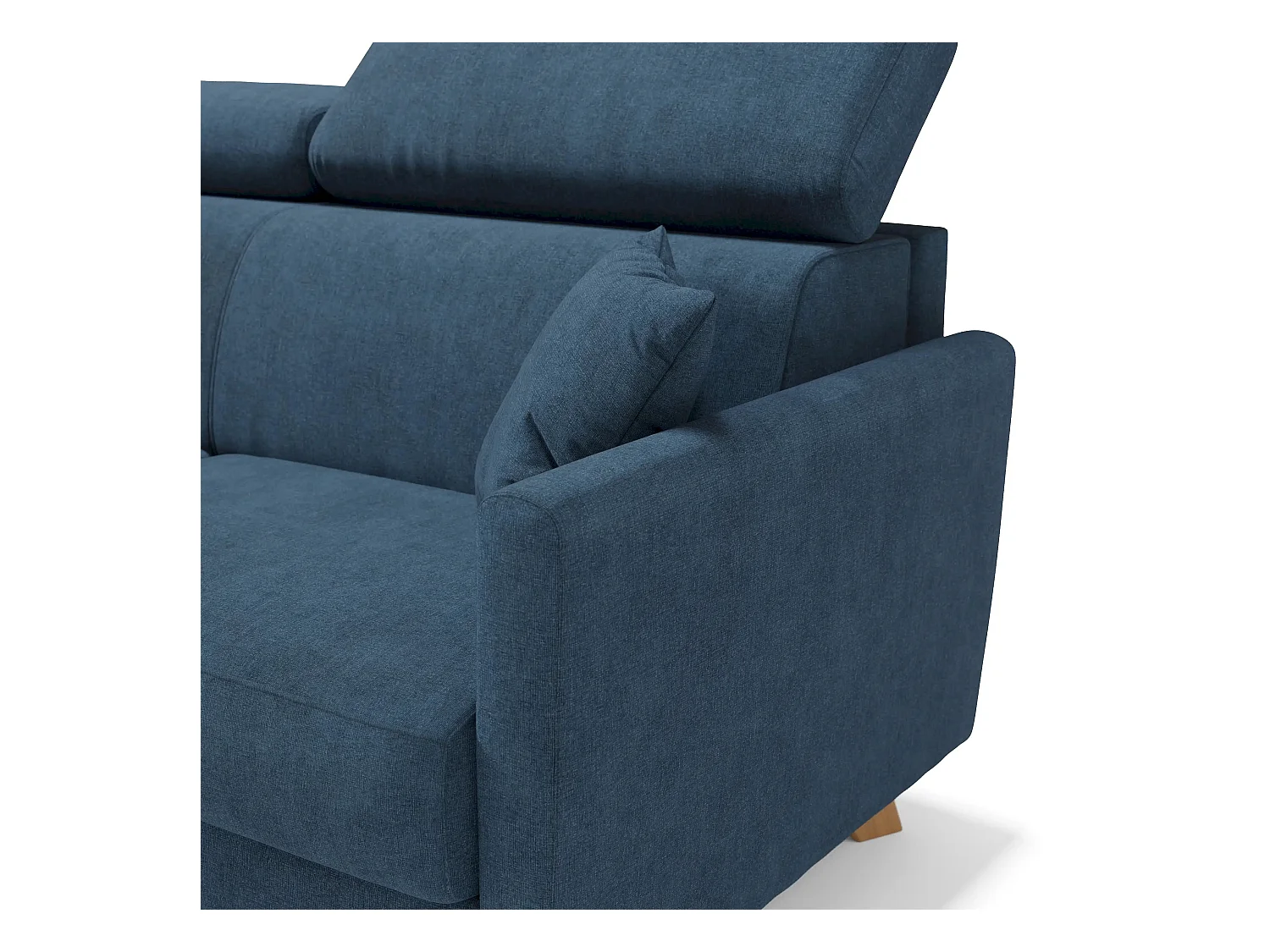 Francy Canapé convertible avec têtières réglables en tissu T17 180 cm (mat. 140x197) Bleu