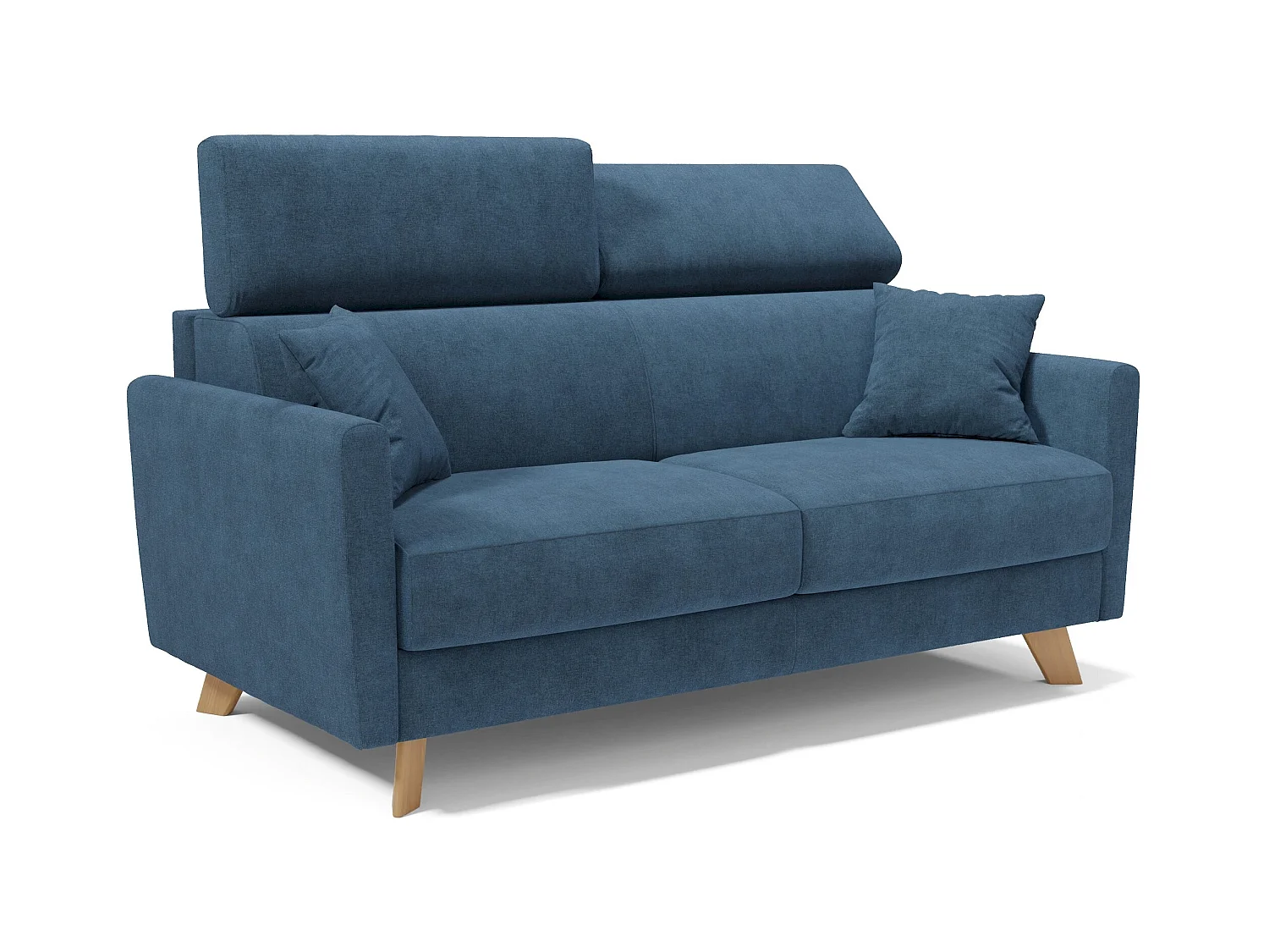 Francy Schlafsofa mit verstellbaren Kopfstützen aus abwaschbarem Stoff T17 180 cm (mat. 140x197) Blau