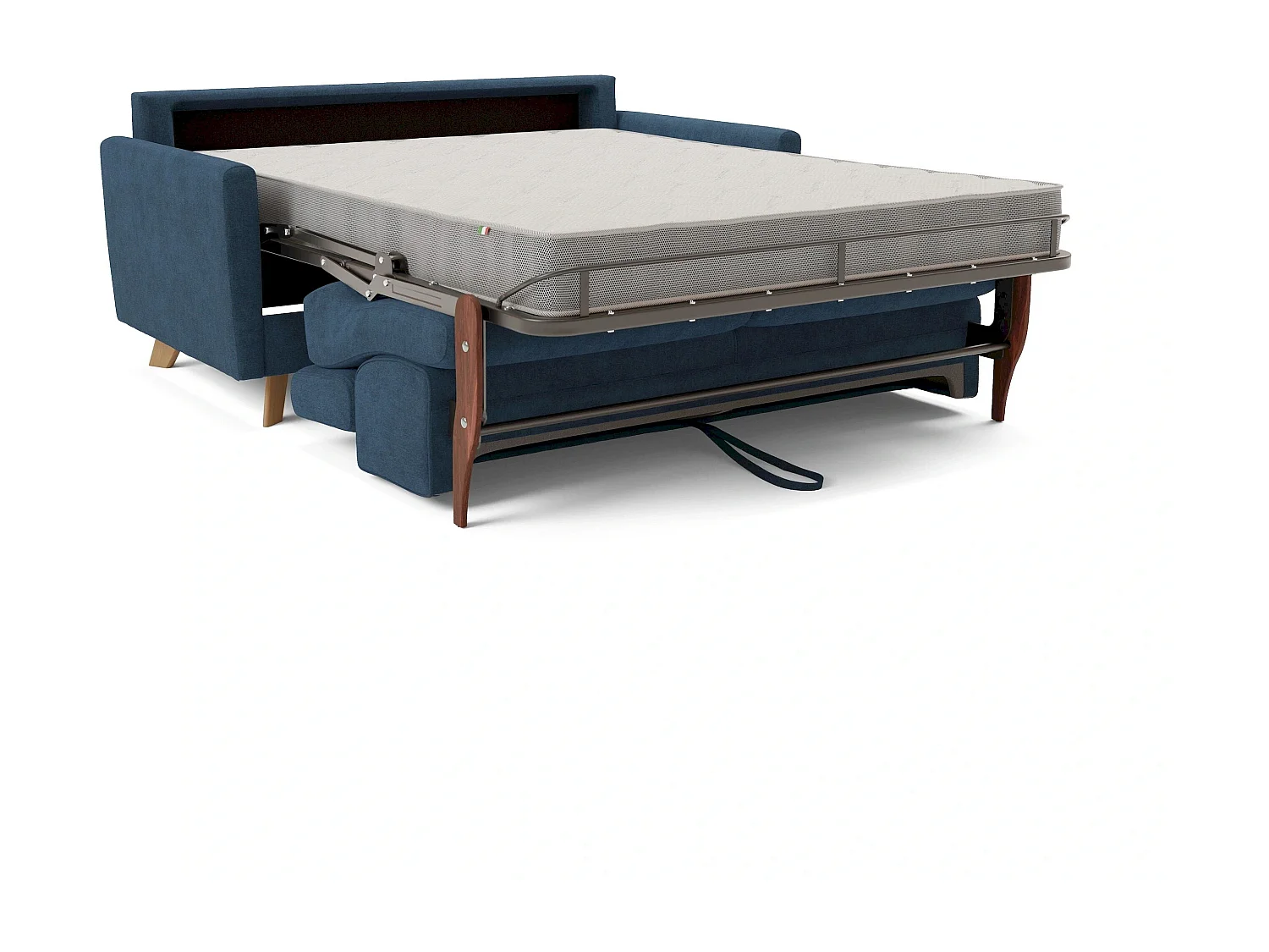 Francy Divano letto matrimoniale con poggiatesta regolabili in tessuto impermeabile e smacchiabile T17 180 cm (mat. 140x197) blu