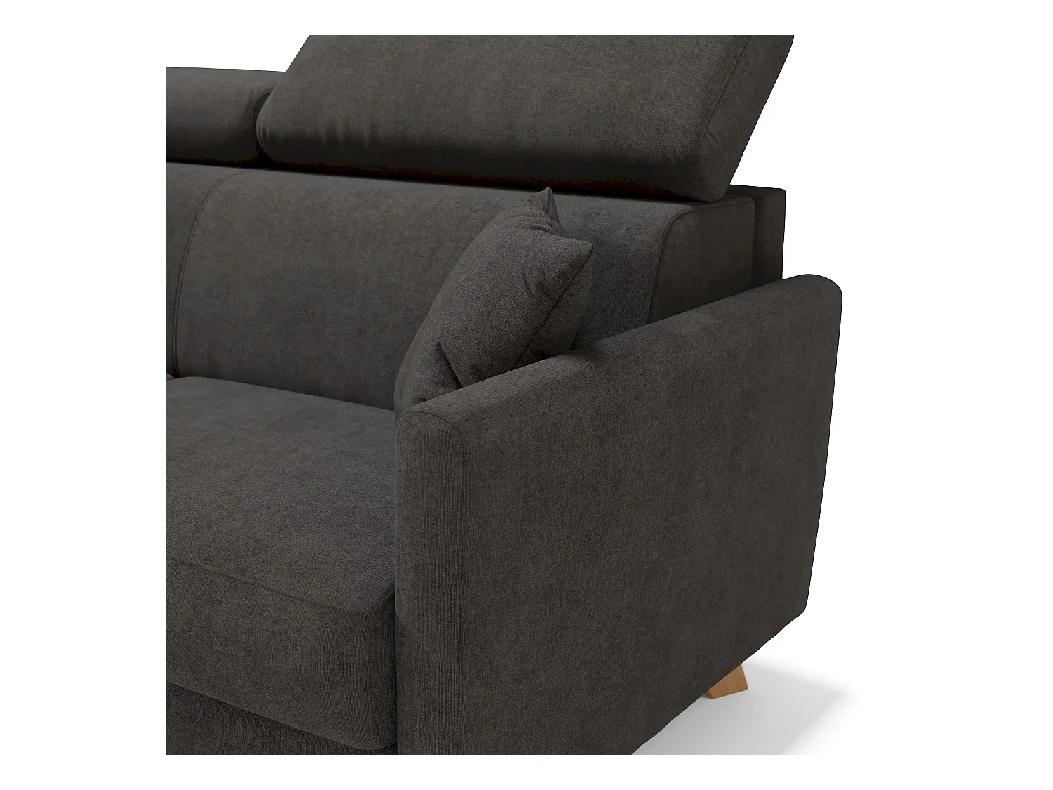 Francy Divano letto matrimoniale con poggiatesta regolabili in tessuto impermeabile e smacchiabile T17 180 cm (mat. 140x197) antracite