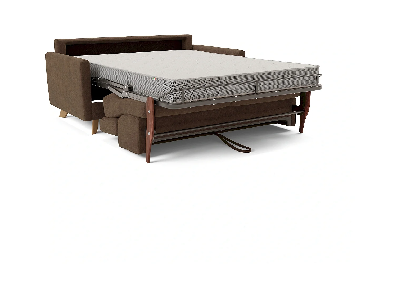 Francy Sofá cama con reposacabezas ajustables 180 cm (mat. 140x197) Marrón