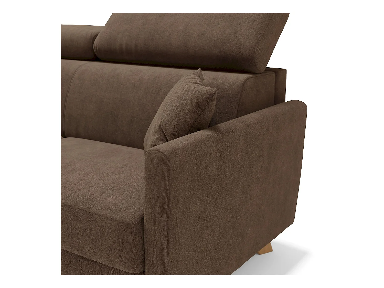 Francy Sofá cama con reposacabezas ajustables 180 cm (mat. 140x197) Marrón