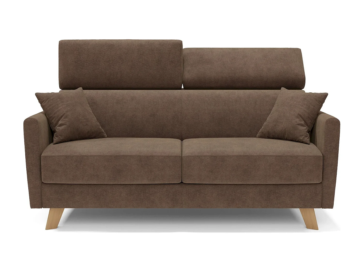 Francy Sofá cama con reposacabezas ajustables 180 cm (mat. 140x197) Marrón