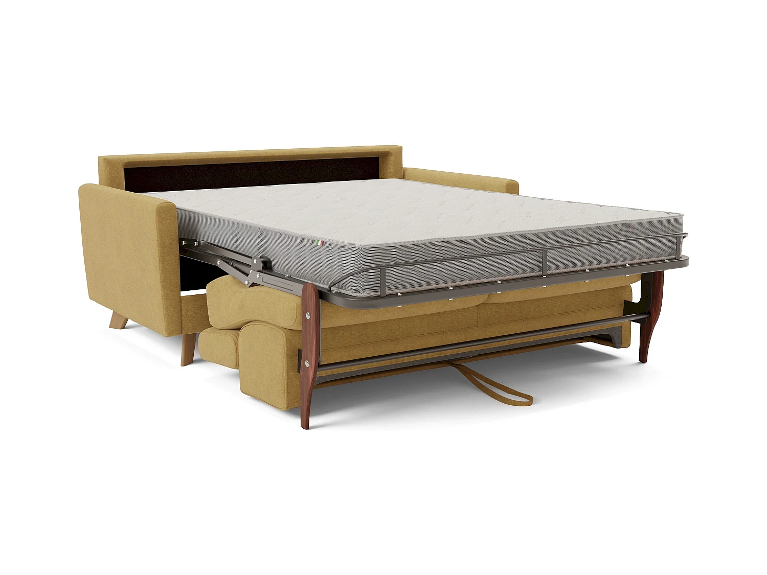 Francy Sofá cama con reposacabezas ajustables 180 cm (mat. 140x197) Amarillo