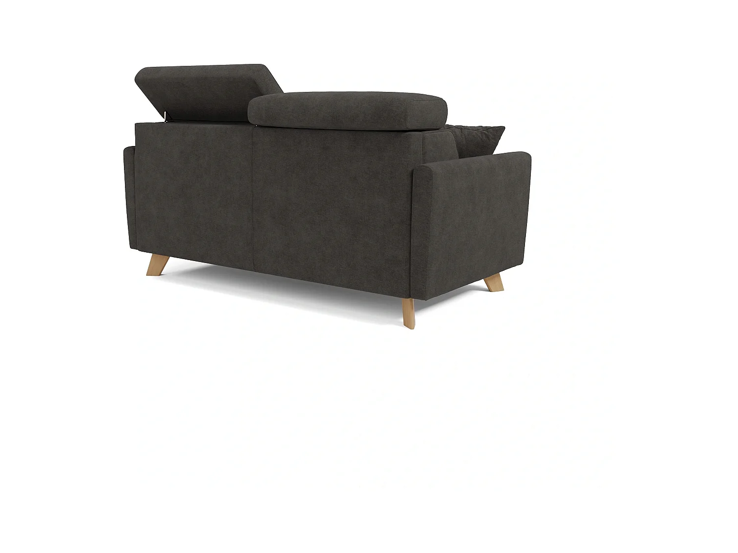 Francy Schlafsofa mit verstellbaren Kopfstützen aus abwaschbarem Stoff T17 200 cm (mat. 160x197) Anthrazit