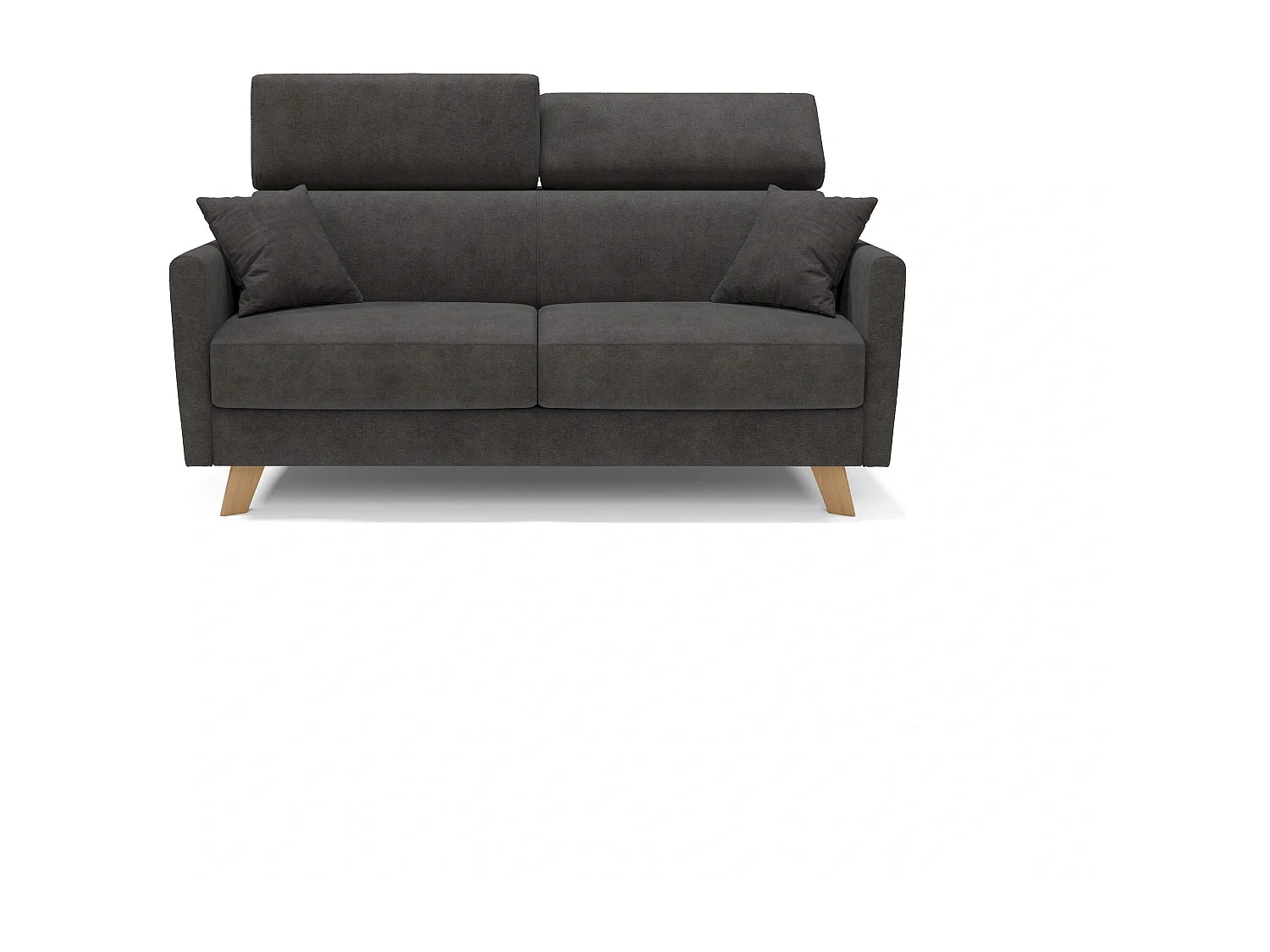 Francy Canapé convertible avec têtières réglables en tissu T17 200 cm (mat. 160x197) Anthracite