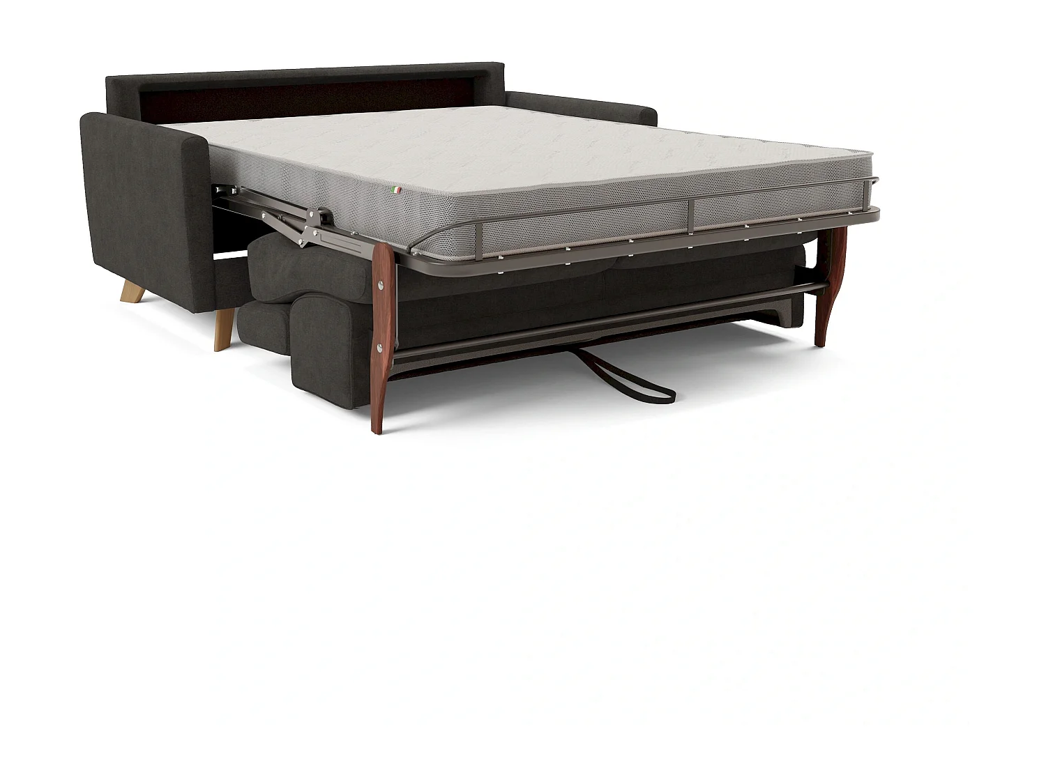 Francy Canapé convertible avec têtières réglables en tissu T17 200 cm (mat. 160x197) Anthracite