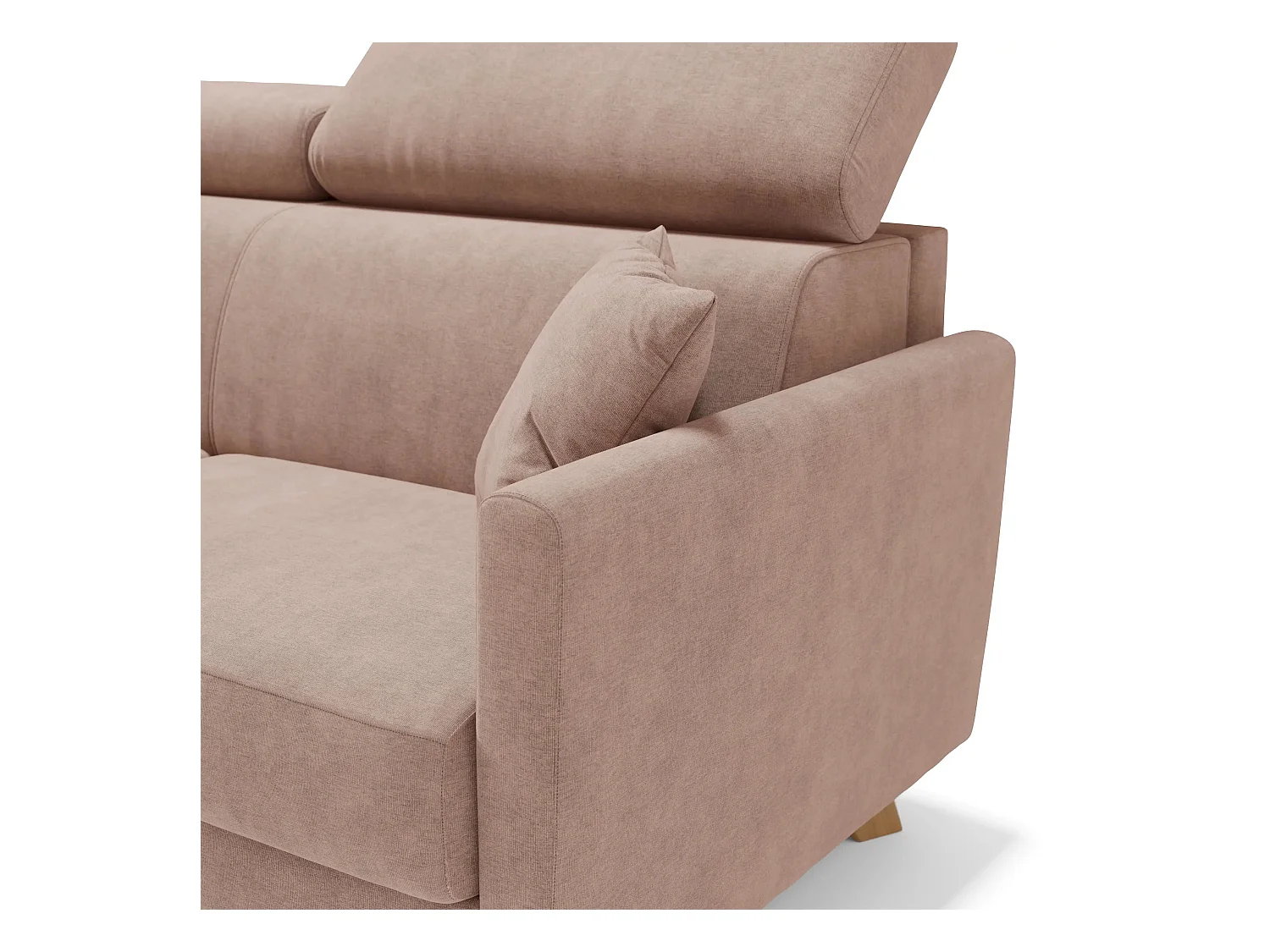 Francy Canapé convertible avec têtières réglables en tissu T17 200 cm (mat. 160x197) Rose