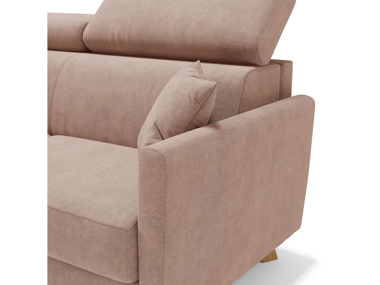 Francy Schlafsofa mit verstellbaren Kopfstützen aus abwaschbarem Stoff T17 200 cm (mat. 160x197) Rosa