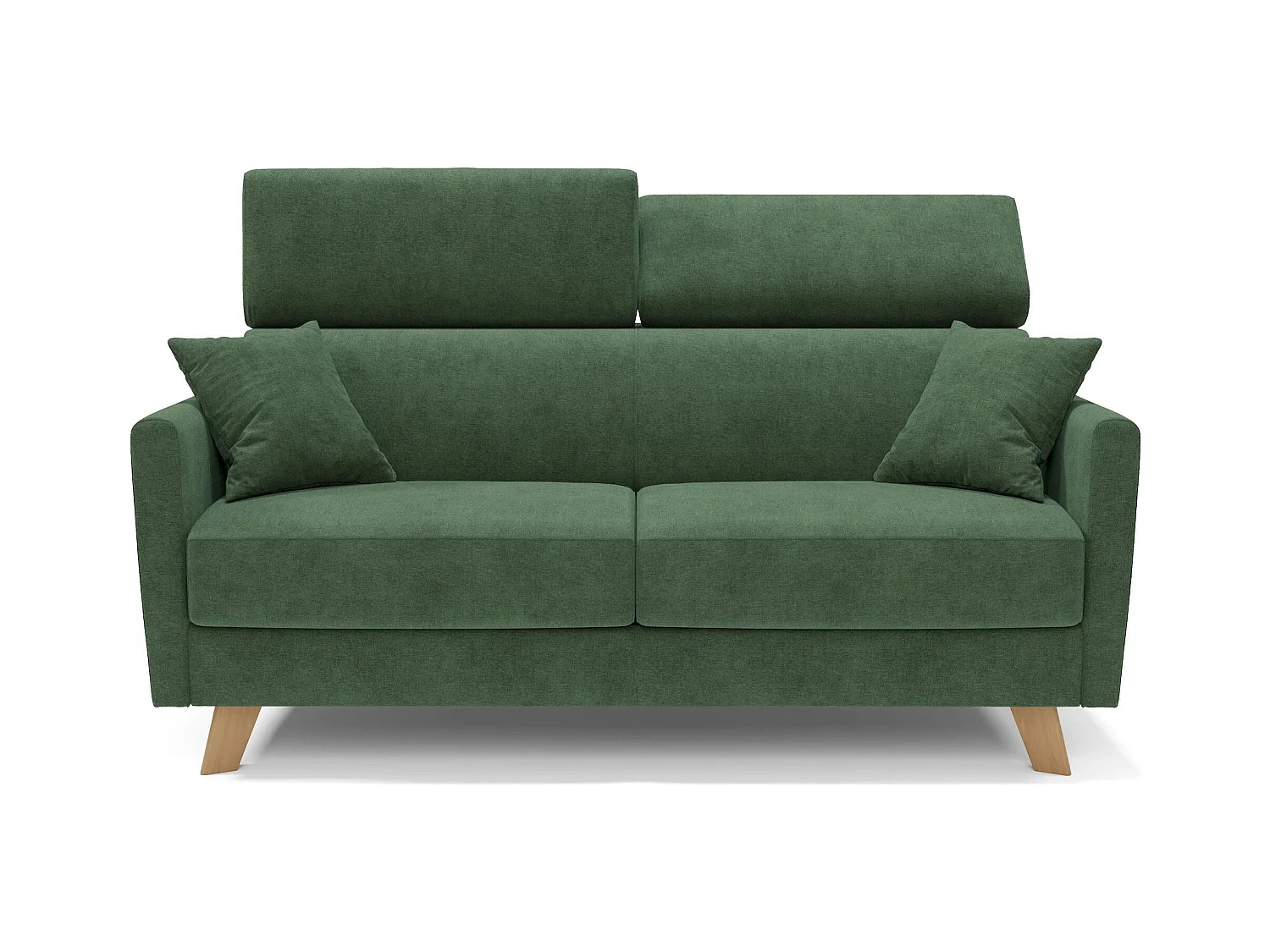 Francy Schlafsofa mit verstellbaren Kopfstützen aus abwaschbarem Stoff T17 180 cm (mat. 140x197) Grün