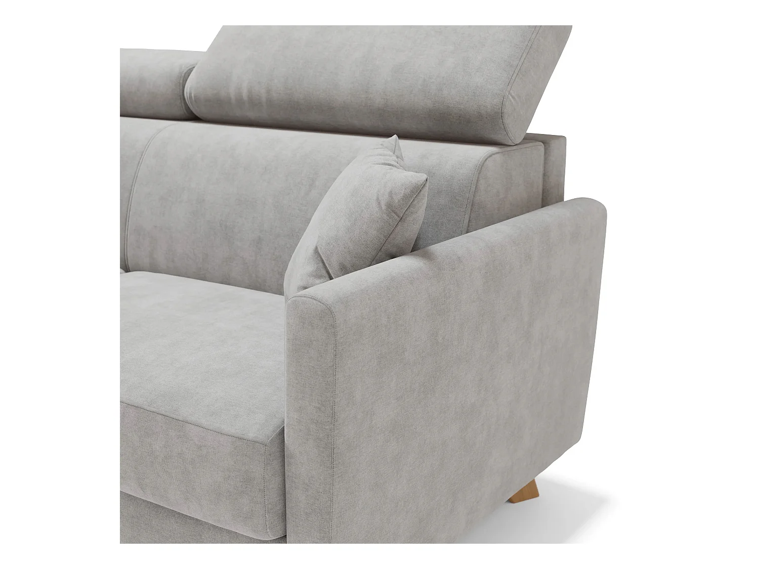 Francy Canapé convertible avec têtières réglables en tissu T17 160 cm (mat. 120x197) Gris