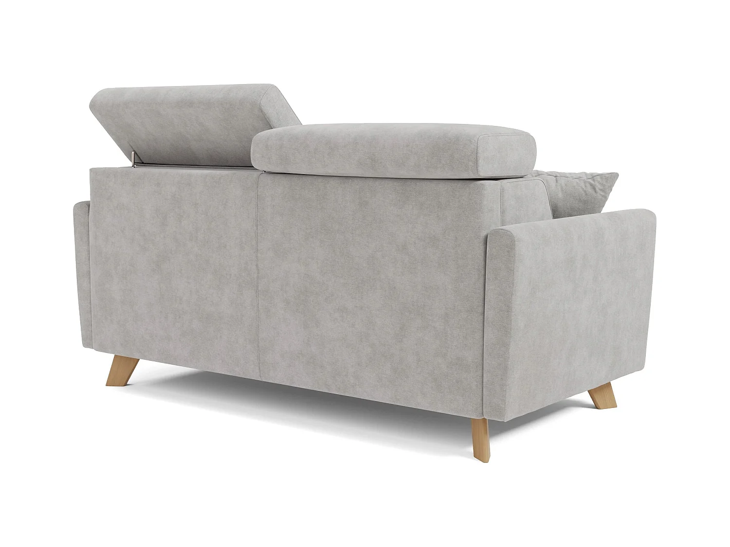 Francy Canapé convertible avec têtières réglables en tissu T17 160 cm (mat. 120x197) Gris