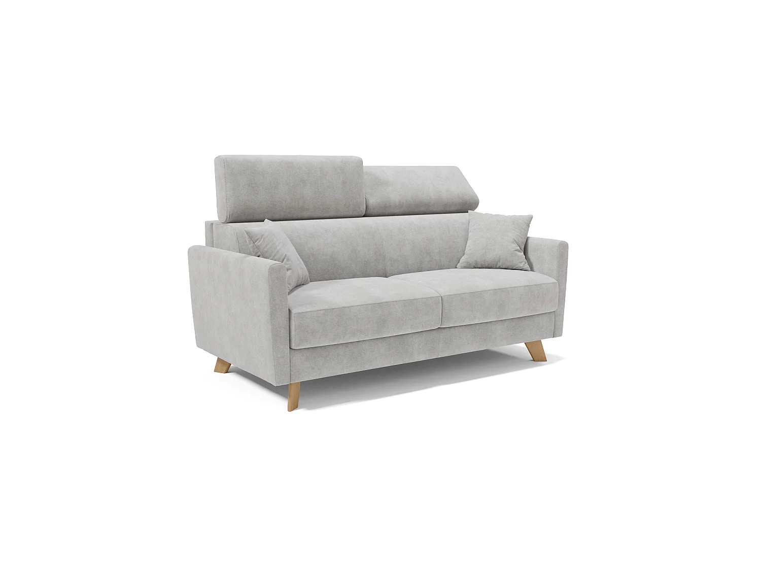 Francy Divano letto matrimoniale con poggiatesta regolabili in tessuto impermeabile e smacchiabile T17 160 cm (mat. 120x197) grigio