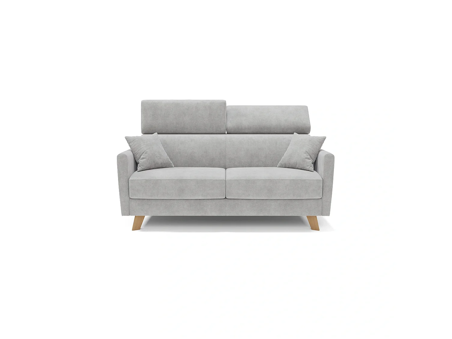 Francy Divano letto matrimoniale con poggiatesta regolabili in tessuto impermeabile e smacchiabile T17 160 cm (mat. 120x197) grigio