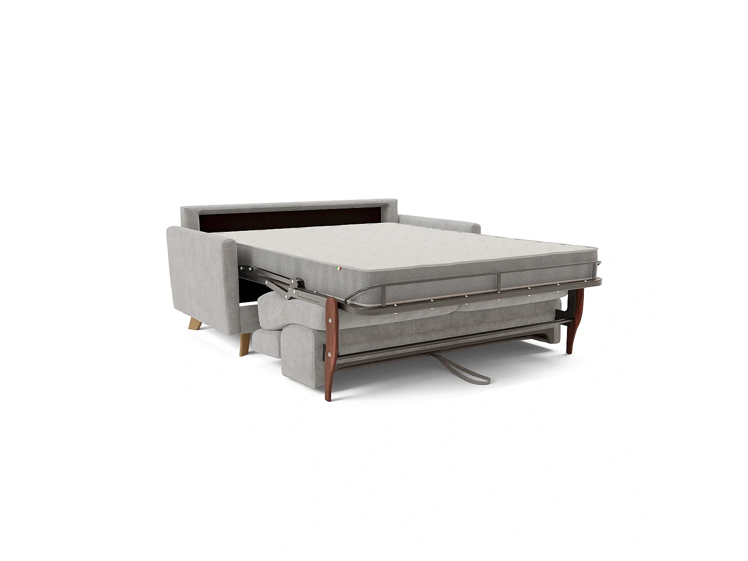 Francy Divano letto matrimoniale con poggiatesta regolabili in tessuto impermeabile e smacchiabile T17 160 cm (mat. 120x197) grigio