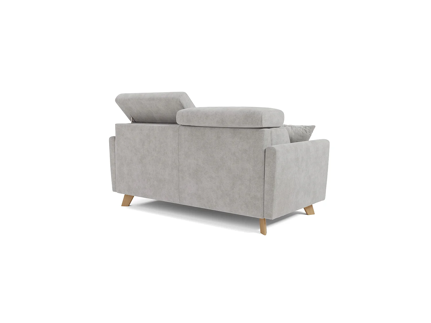 Francy Divano letto matrimoniale con poggiatesta regolabili in tessuto impermeabile e smacchiabile T17 160 cm (mat. 120x197) grigio