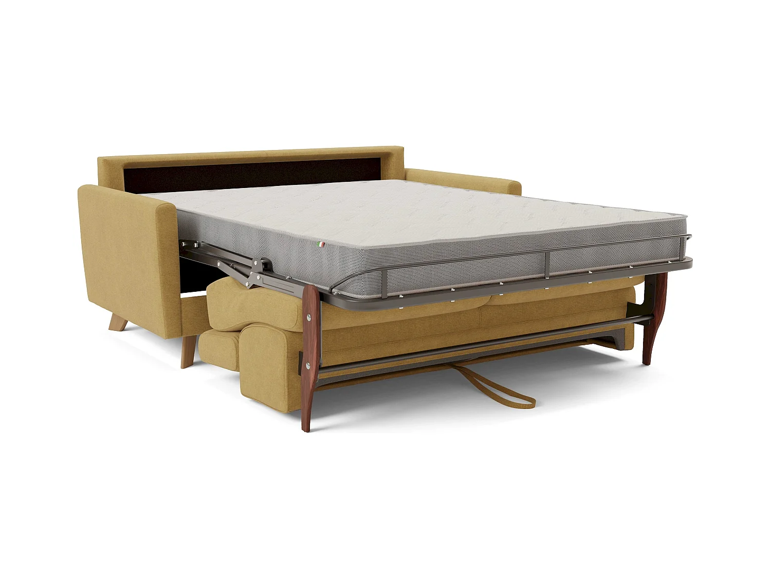 Francy Canapé convertible avec têtières réglables en tissu T17 200 cm (mat. 160x197) Jaune