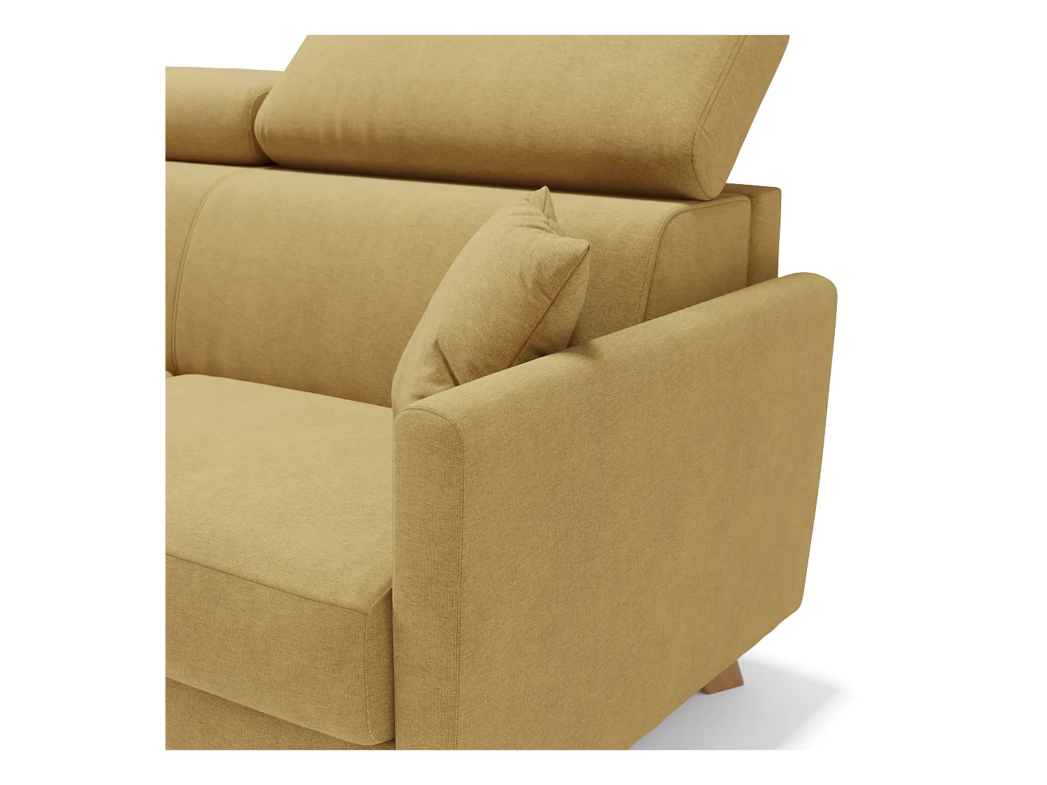 Francy Canapé convertible avec têtières réglables en tissu T17 200 cm (mat. 160x197) Jaune