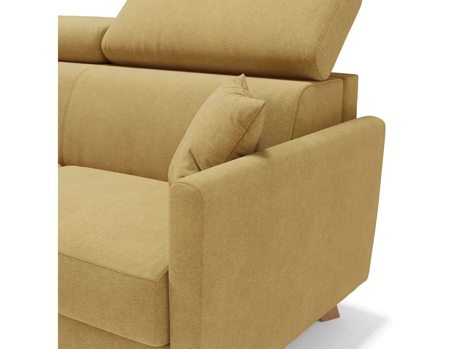 Francy Canapé convertible avec têtières réglables en tissu T17 200 cm (mat. 160x197) Jaune