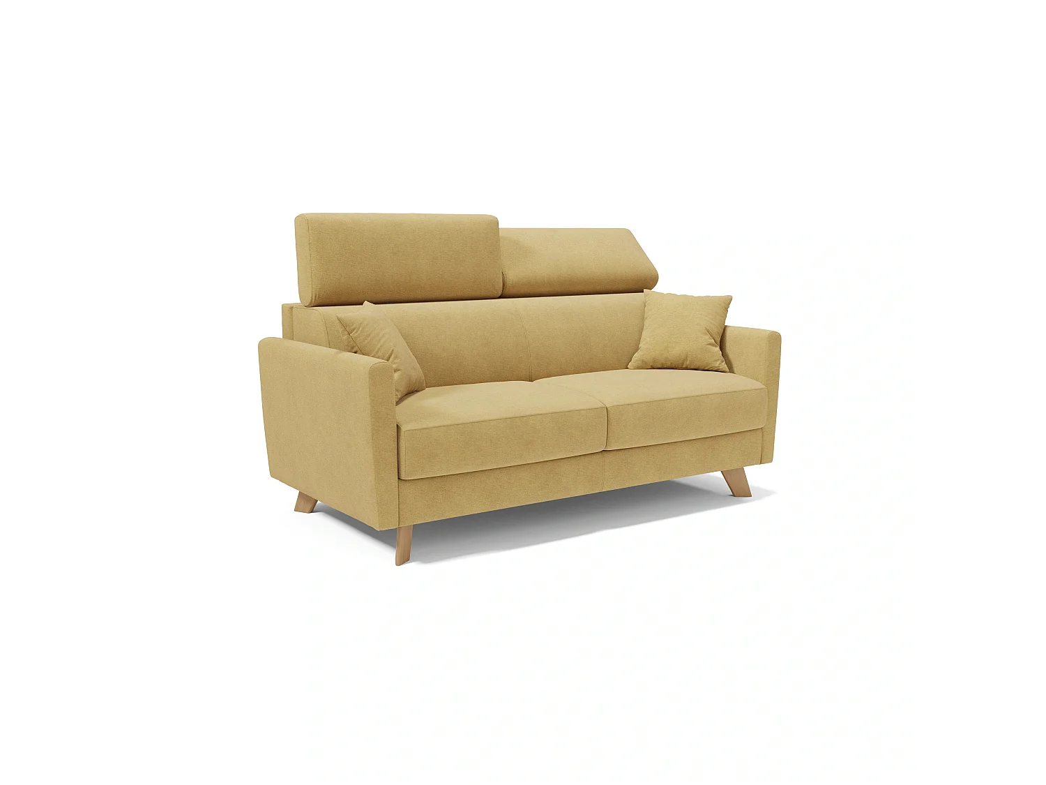 Francy Divano letto matrimoniale con poggiatesta regolabili in tessuto impermeabile e smacchiabile T17 200 cm (mat. 160x197) giallo