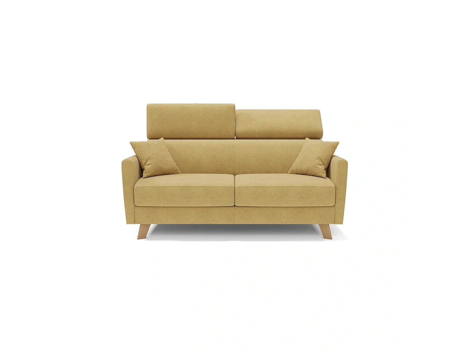 Francy Divano letto matrimoniale con poggiatesta regolabili in tessuto impermeabile e smacchiabile T17 200 cm (mat. 160x197) giallo
