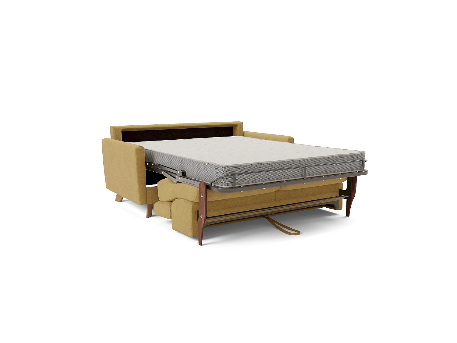 Francy Divano letto matrimoniale con poggiatesta regolabili in tessuto impermeabile e smacchiabile T17 200 cm (mat. 160x197) giallo
