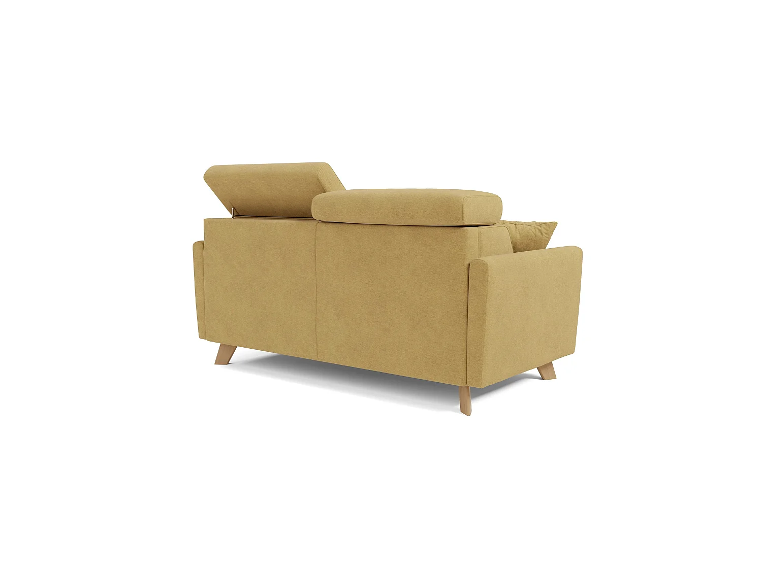 Francy Divano letto matrimoniale con poggiatesta regolabili in tessuto impermeabile e smacchiabile T17 200 cm (mat. 160x197) giallo