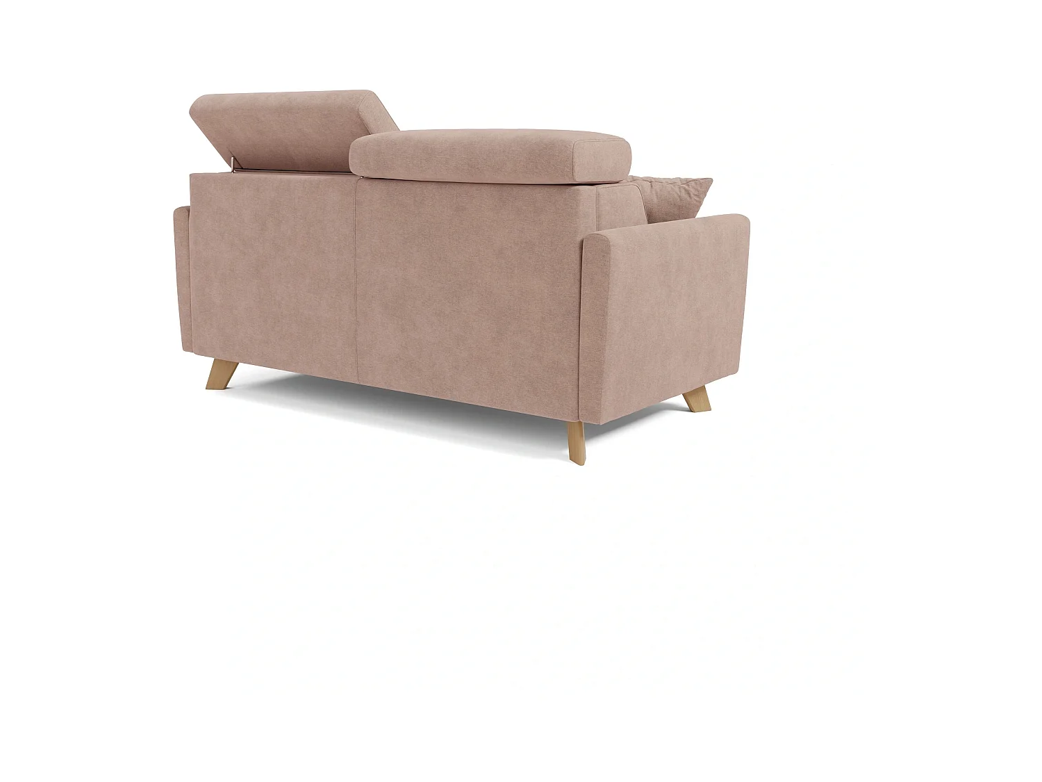 Francy Canapé convertible avec têtières réglables en tissu T17 160 cm (mat. 120x197) Rose