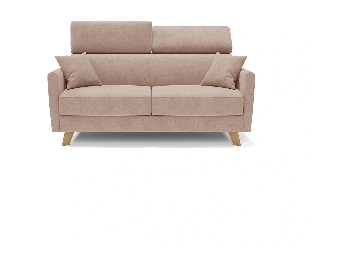 Francy Canapé convertible avec têtières réglables en tissu T17 160 cm (mat. 120x197) Rose