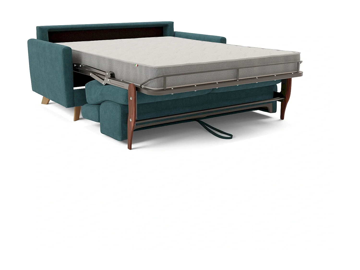 Francy Schlafsofa mit verstellbaren Kopfstützen aus abwaschbarem Stoff T17 160 cm (mat. 120x197) Grün