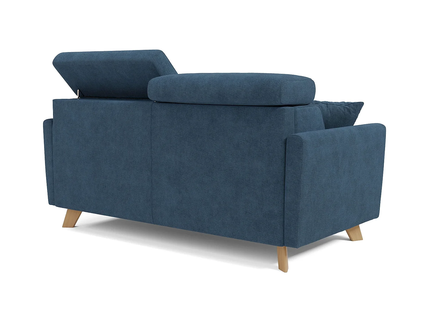 Francy Divano letto matrimoniale con poggiatesta regolabili in tessuto impermeabile e smacchiabile T17 160 cm (mat. 120x197) blu