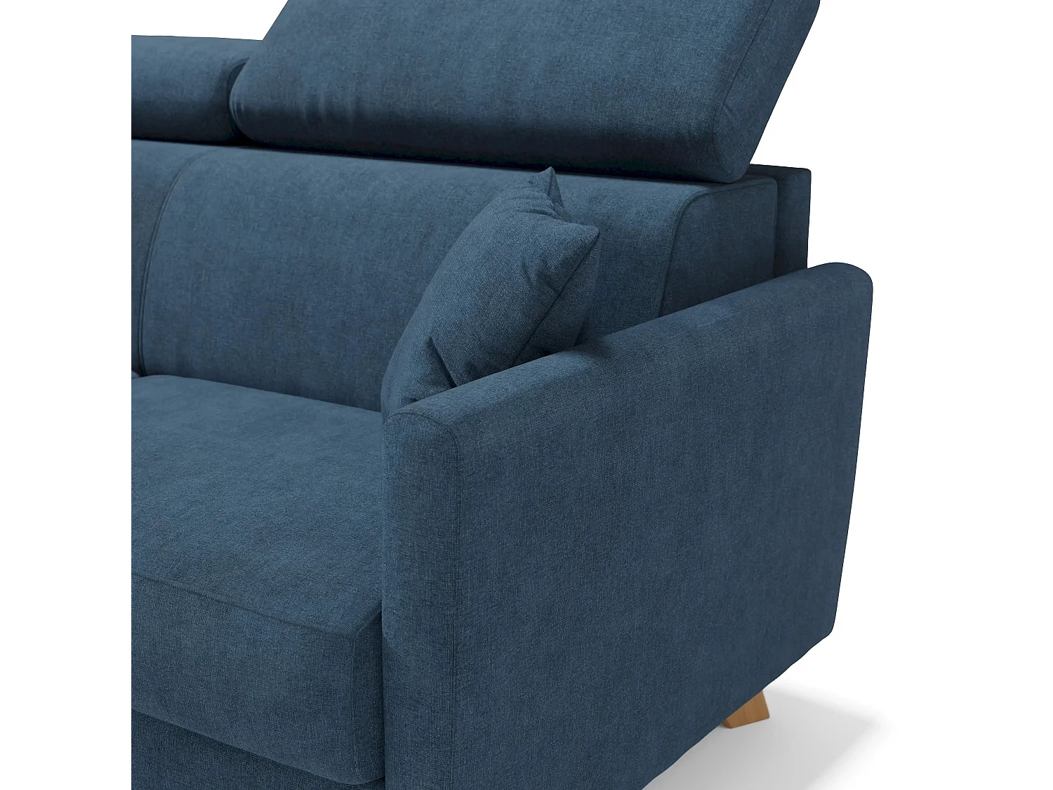 Francy Divano letto matrimoniale con poggiatesta regolabili in tessuto impermeabile e smacchiabile T17 160 cm (mat. 120x197) blu