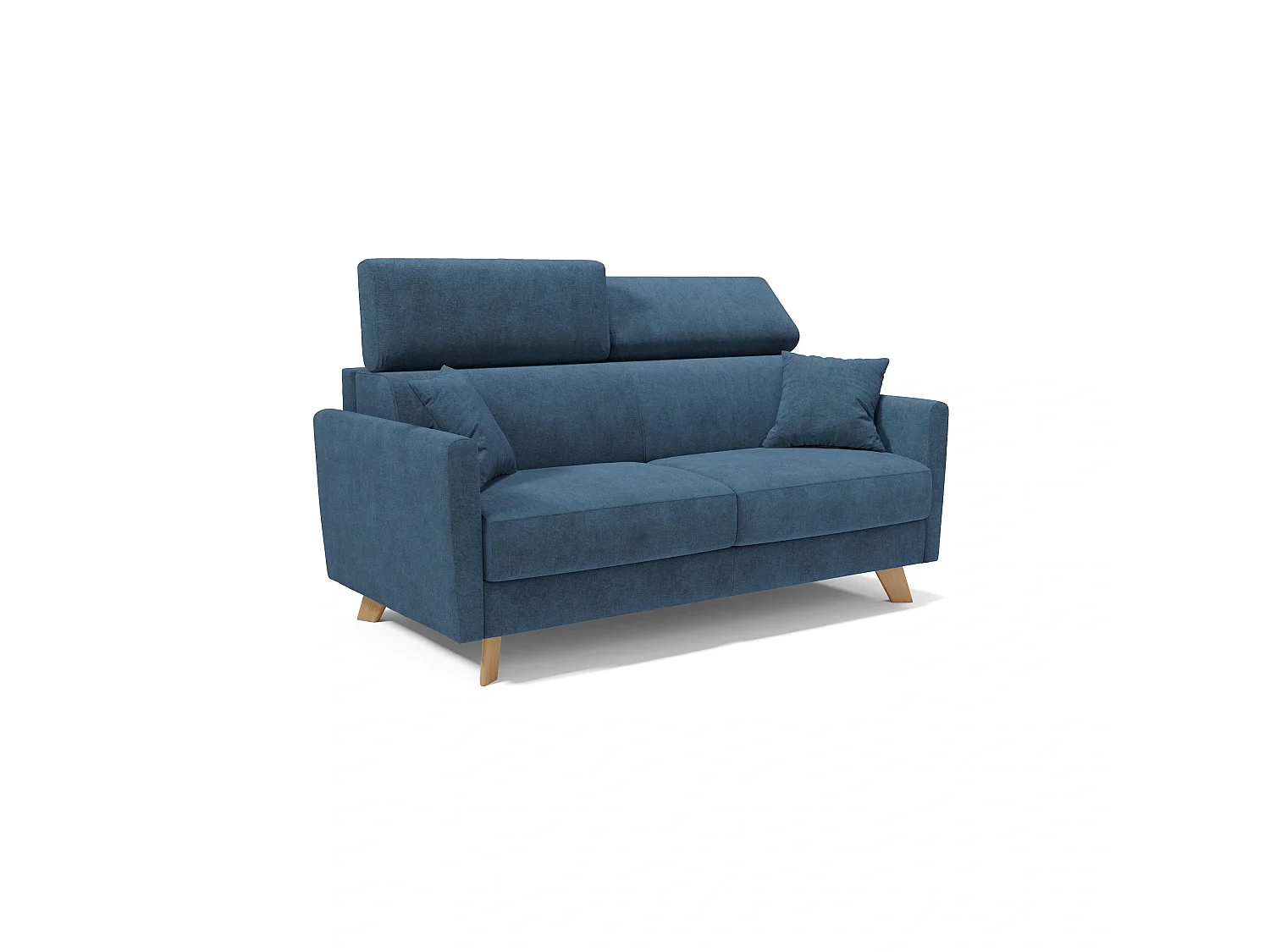 Francy Divano letto matrimoniale con poggiatesta regolabili in tessuto impermeabile e smacchiabile T17 160 cm (mat. 120x197) blu