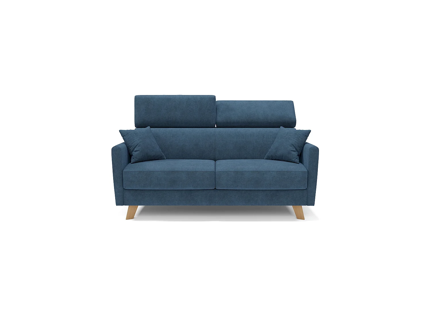 Francy Divano letto matrimoniale con poggiatesta regolabili in tessuto impermeabile e smacchiabile T17 160 cm (mat. 120x197) blu