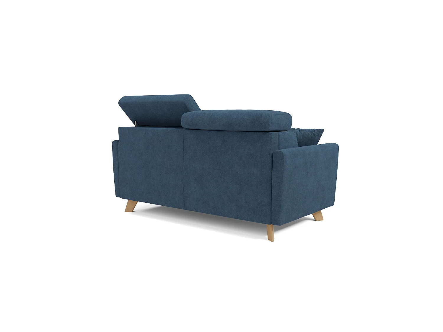 Francy Divano letto matrimoniale con poggiatesta regolabili in tessuto impermeabile e smacchiabile T17 160 cm (mat. 120x197) blu
