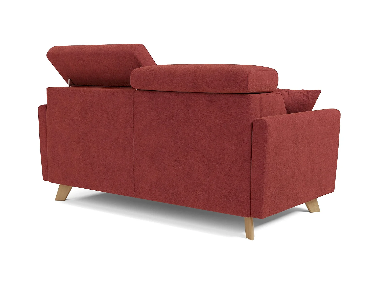 Francy Canapé convertible avec têtières réglables en tissu T17 180 cm (mat. 140x197) Rouge