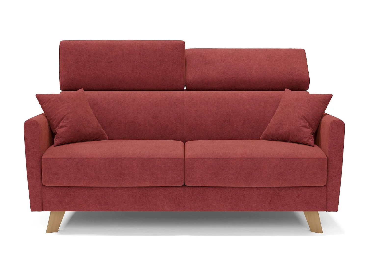 Francy Canapé convertible avec têtières réglables en tissu T17 180 cm (mat. 140x197) Rouge