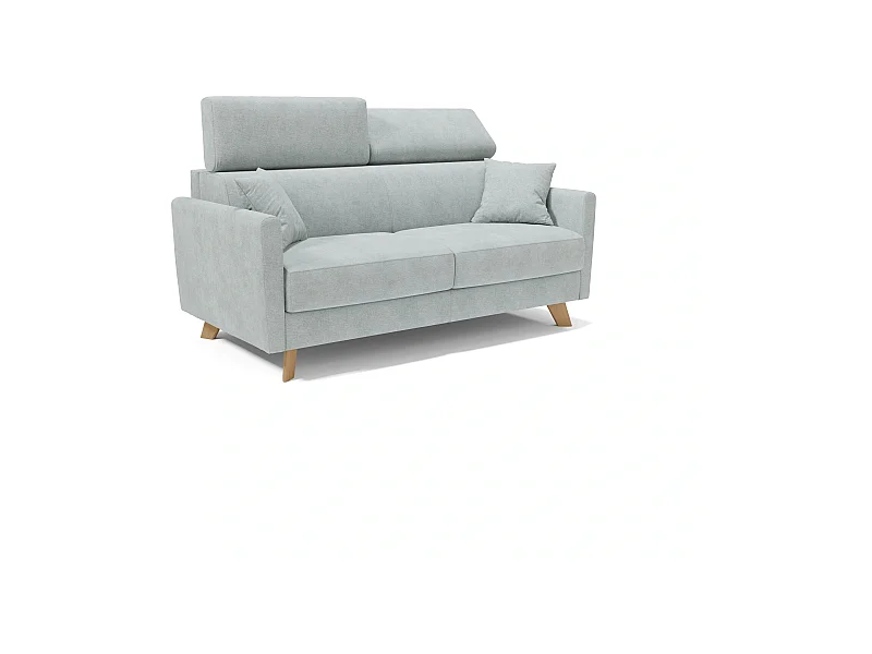 Francy Sofá cama con reposacabezas ajustables 200 cm (mat. 160x197) Azul/ Verde