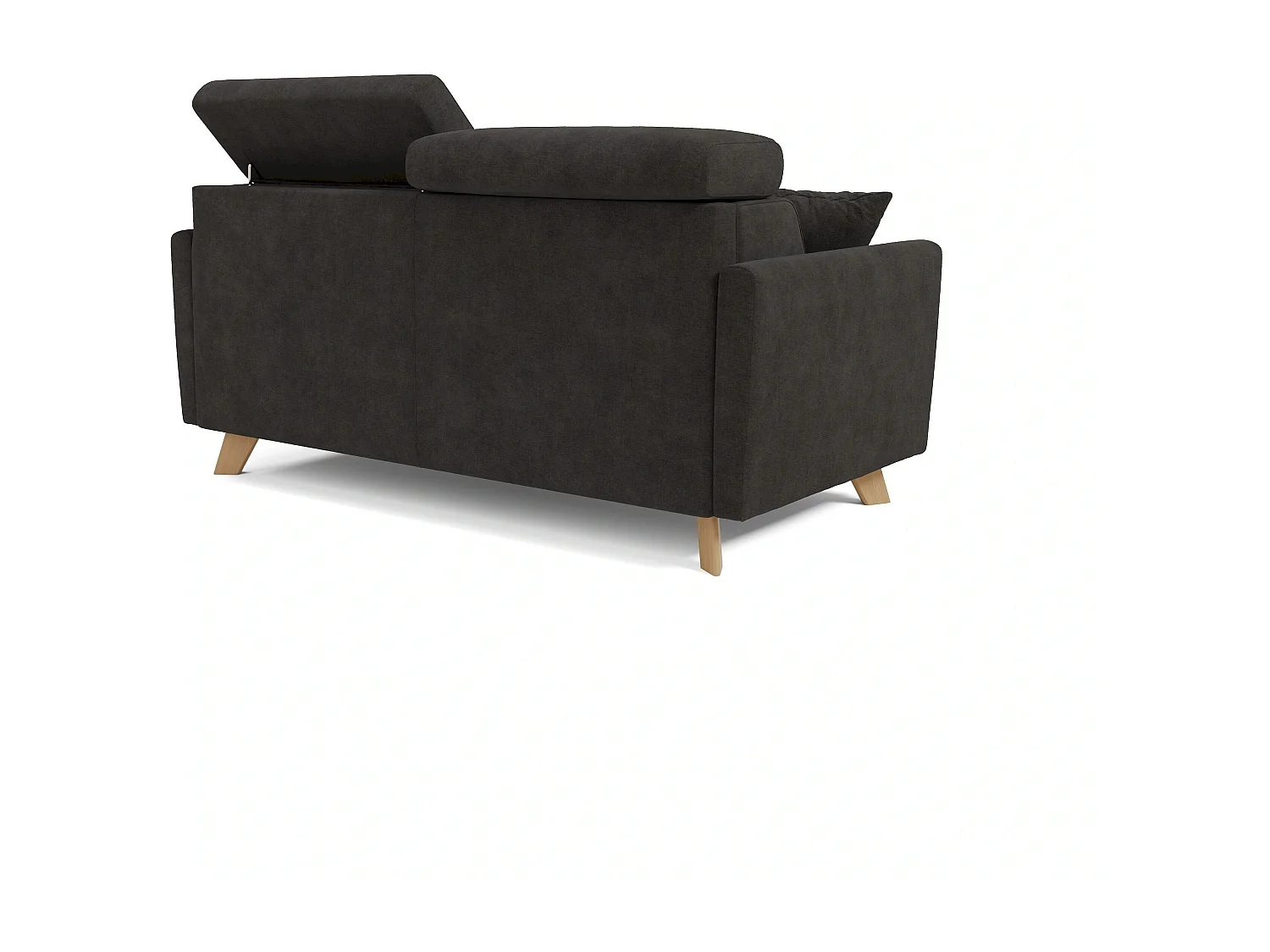 Francy Canapé convertible avec têtières réglables en tissu T17 160 cm (mat. 120x197) Noir