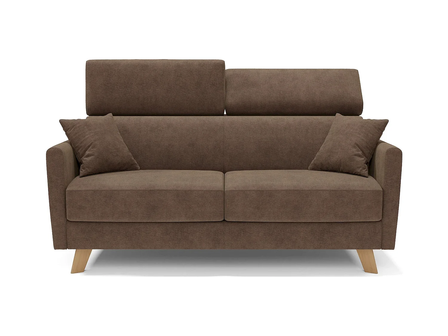 Francy Sofá cama con reposacabezas ajustables 160 cm (mat. 120x197) Marrón