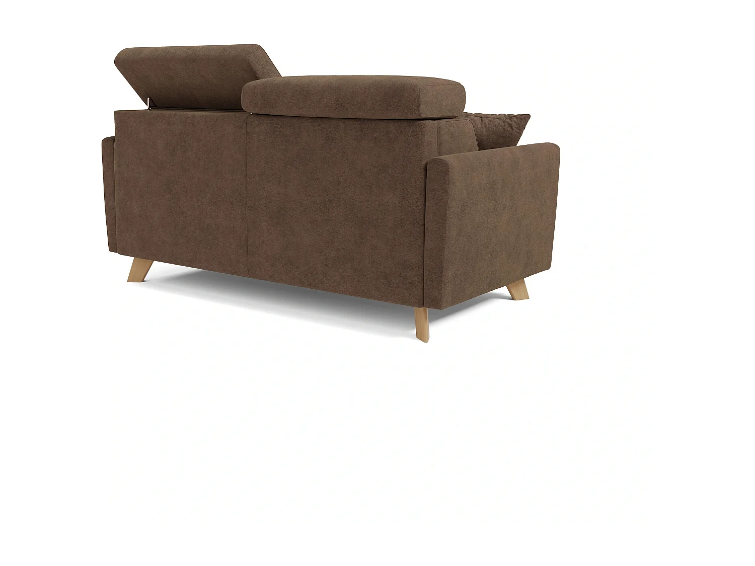 Francy Divano letto matrimoniale con poggiatesta regolabili in tessuto impermeabile e smacchiabile T17 160 cm (mat. 120x197) marrone