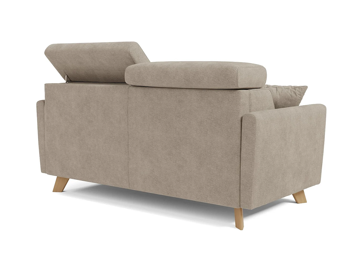 Francy Schlafsofa mit verstellbaren Kopfstützen aus abwaschbarem Stoff T17 180 cm (mat. 140x197) Beige