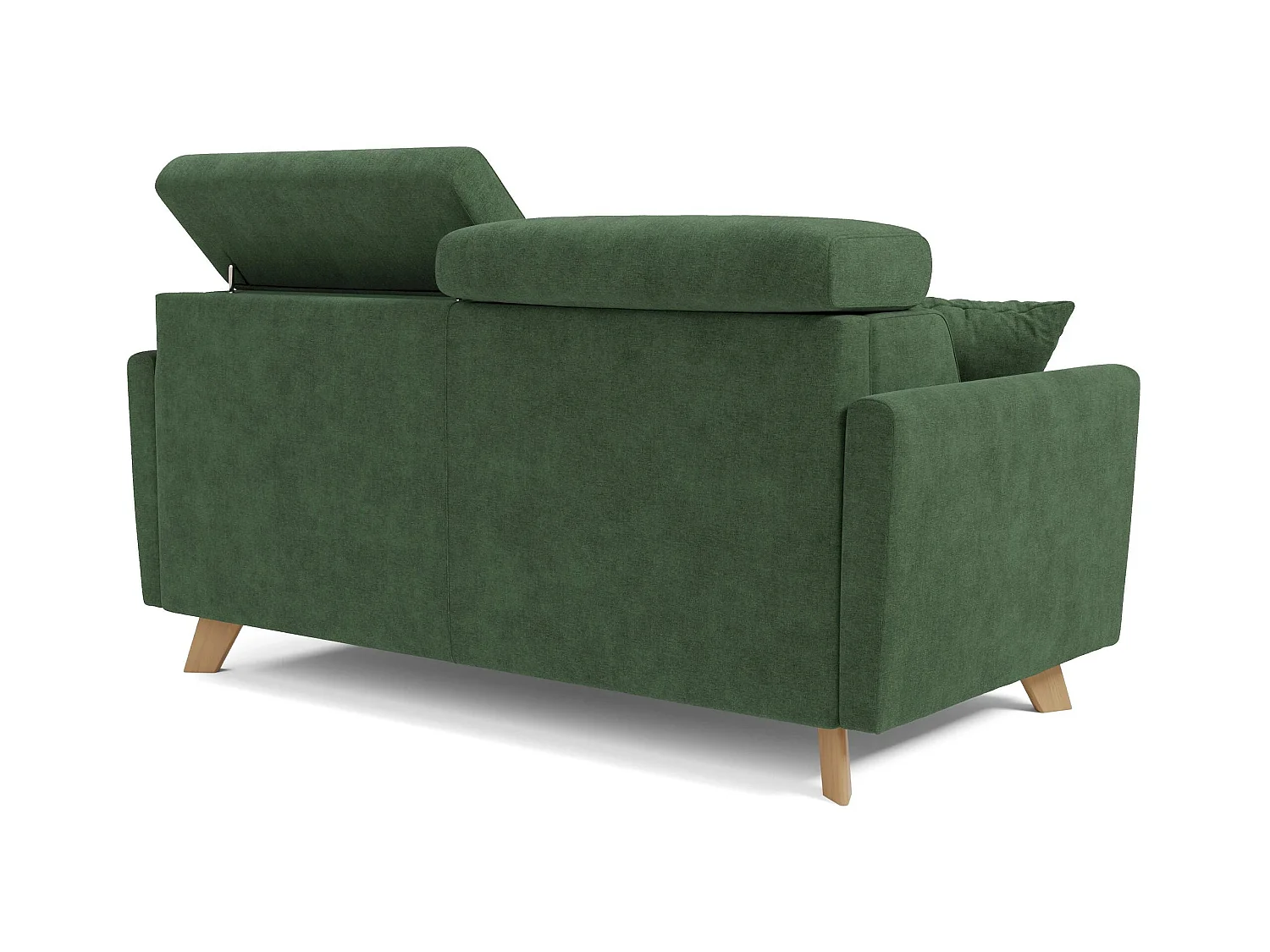 Francy Canapé convertible avec têtières réglables en tissu T17 200 cm (mat. 160x197) Vert