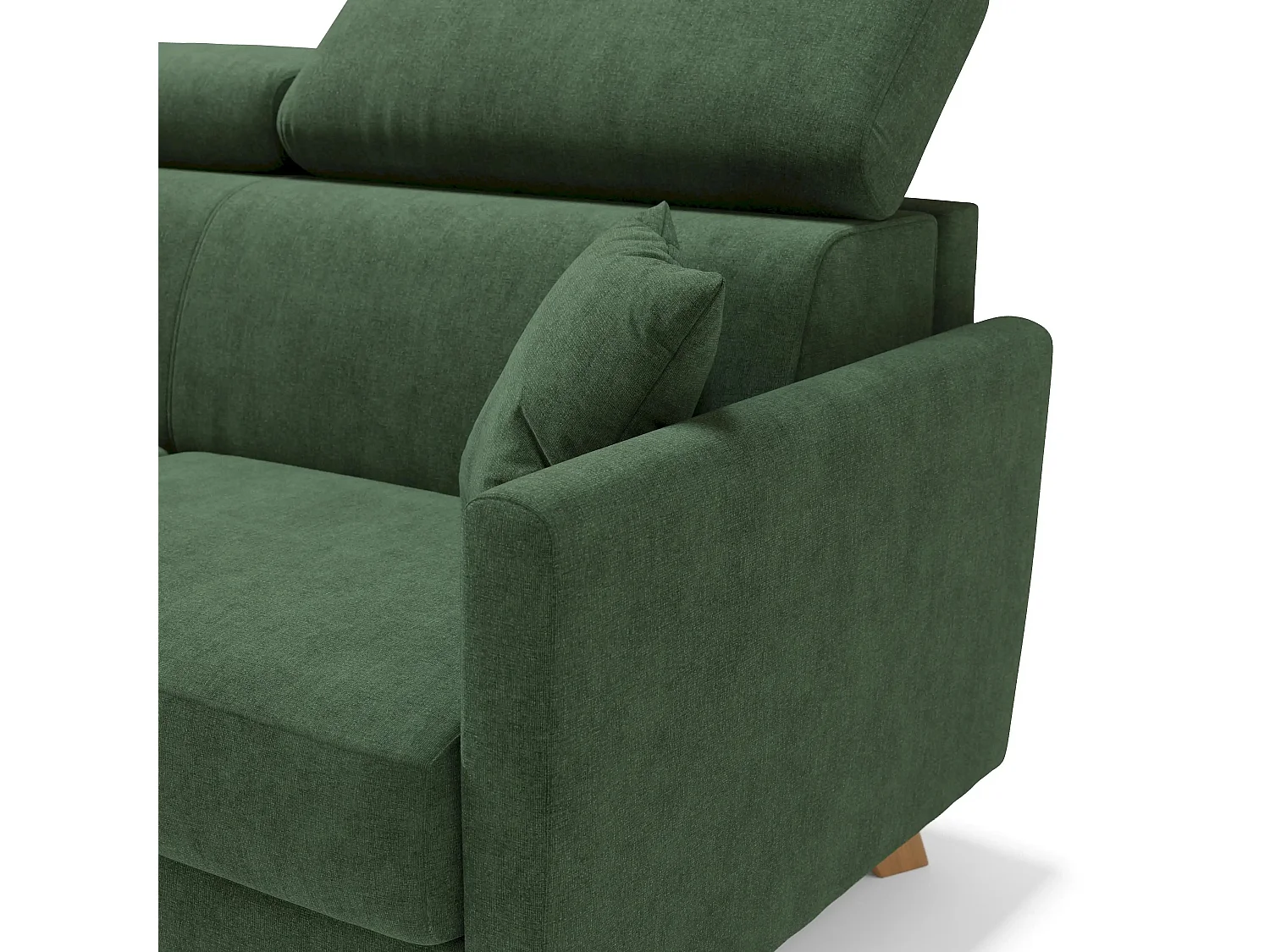 Francy Canapé convertible avec têtières réglables en tissu T17 200 cm (mat. 160x197) Vert