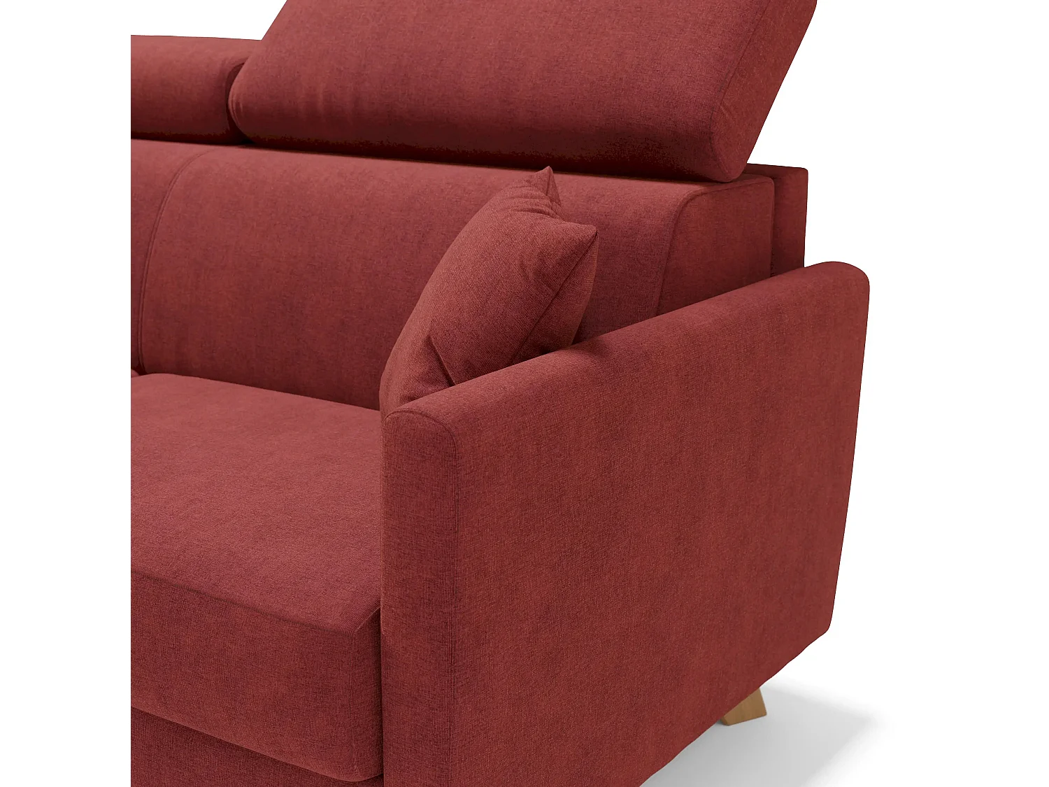 Francy Canapé convertible avec têtières réglables en tissu T17 200 cm (mat. 160x197) Rouge