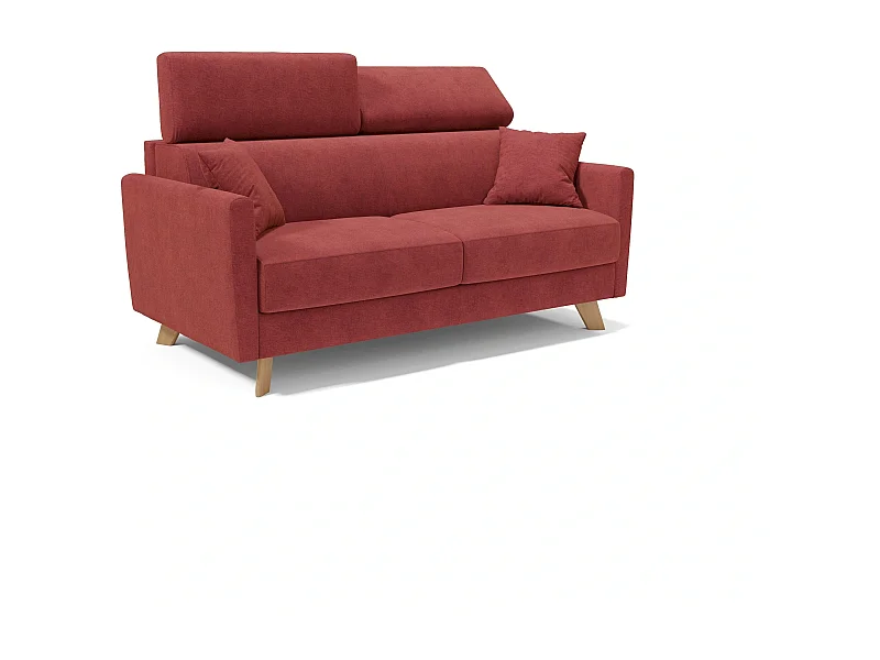 Francy Schlafsofa mit verstellbaren Kopfstützen aus abwaschbarem Stoff T17 200 cm (mat. 160x197) Rot