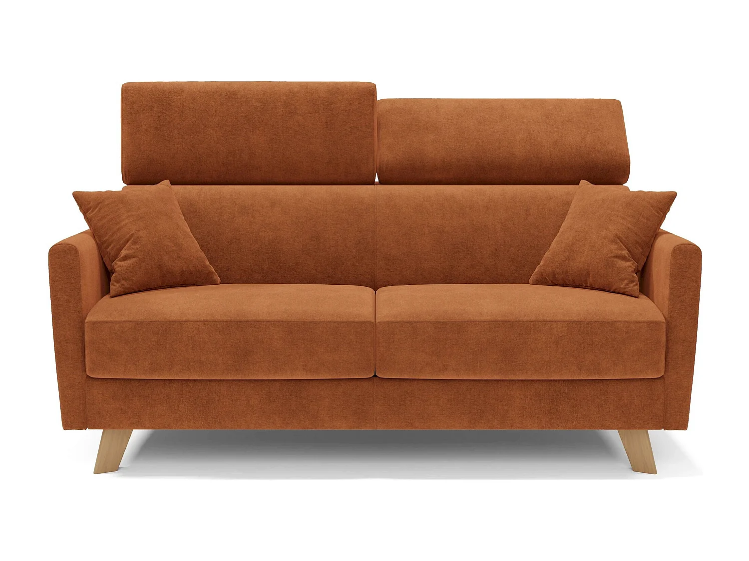 Francy Divano letto matrimoniale con poggiatesta regolabili in tessuto impermeabile e smacchiabile T17 160 cm (mat. 120x197) arancio