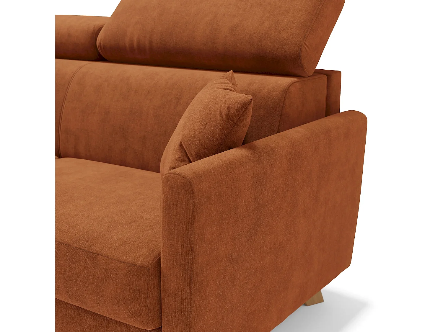 Francy Divano letto matrimoniale con poggiatesta regolabili in tessuto impermeabile e smacchiabile T17 160 cm (mat. 120x197) arancio